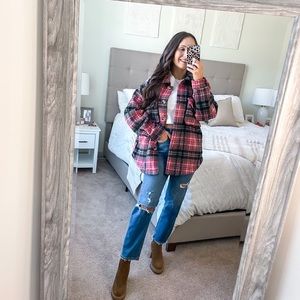 plaid shacket oversized